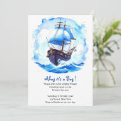 セーラーズパラダイス:男の赤ちゃん航海のシャワー 招待状 (スタンド正面)