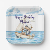 セーラーテディベア誕生日パーティー ペーパープレート (正面)