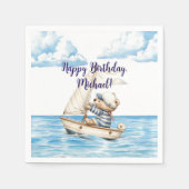 セーラーテディベア誕生日 スタンダードカクテルナプキン (正面)