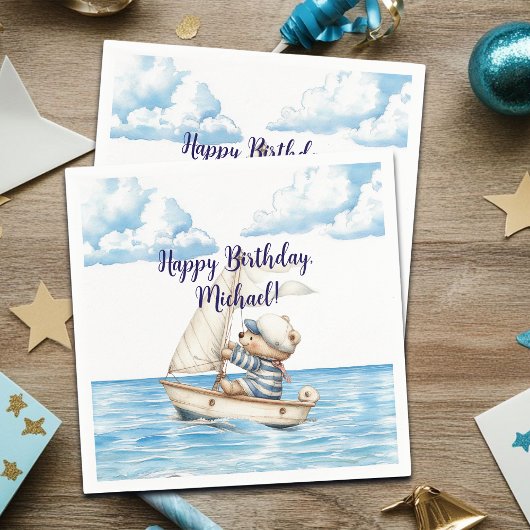 セーラーテディベア誕生日 スタンダードカクテルナプキン