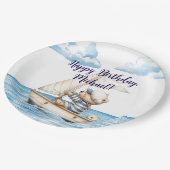 セーラーテディベア誕生日 ペーパープレート (アングル)