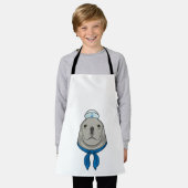 セーラーハットでセーラー服 エプロン (着用した状態)