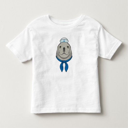セーラーハットでセーラー服 トドラーTシャツ (正面)