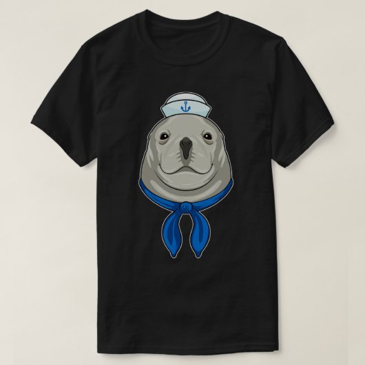 セーラーハットでセーラー服 Tシャツ (デザイン正面)