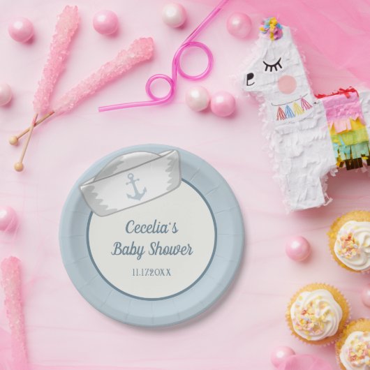セーラーハットボーイ航海のベビーシャワー ペーパープレート (パーティー)