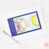 セーラーバニー蔵書票 長方形シール (封筒)