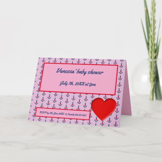 セーラーピンクの招待状 招待状 (正面)