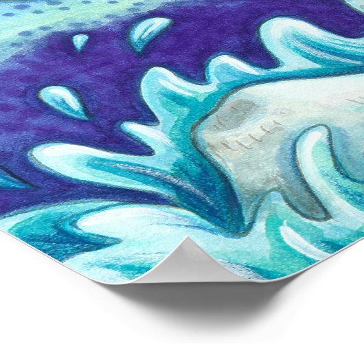 セーラーファンタジー人魚が人馬に乗って乗馬 ポスター (角)