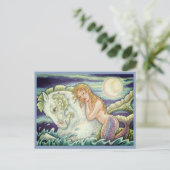 セーラーファンタジー人魚が人馬に乗って乗馬 ポストカード (スタンド正面)