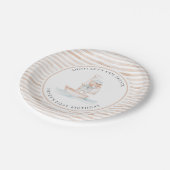 セーラーベアタンストライプ誕生日 ペーパープレート (アングル)