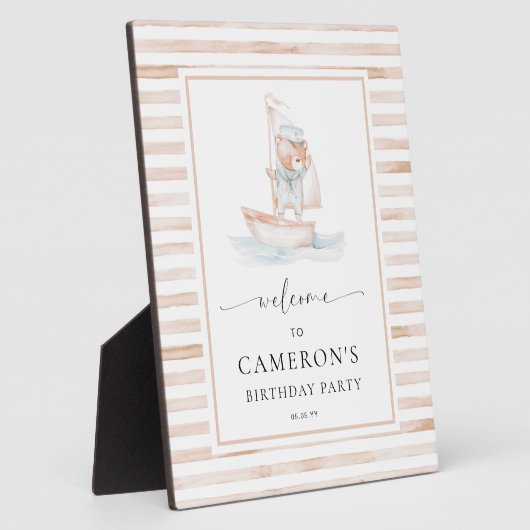 セーラーベアータンストライプ歓迎 フォトプラーク (側面)