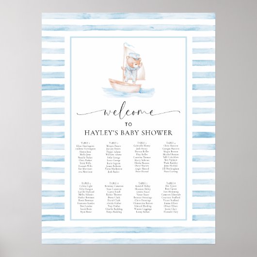 セーラーベアーブルーストライプの座席表 ポスター (正面)