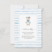 セーラーベアーブルーストライプの絵本リクエスト挿入カード 招待状 (正面)