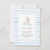 セーラーベアーブルーストライプの絵本リクエスト挿入カード 招待状 (正面)