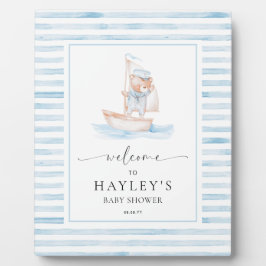 セーラーベアーブルーストライプ歓迎 フォトプラーク