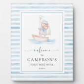 セーラーベアーブルーストライプ歓迎 フォトプラーク (正面)