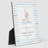 セーラーベアーブルーストライプ歓迎 フォトプラーク (側面)