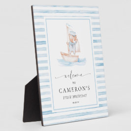 セーラーベアーブルーストライプ歓迎 フォトプラーク