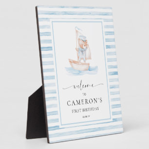 セーラーベアーブルーストライプ歓迎 フォトプラーク