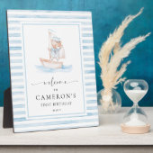 セーラーベアーブルーストライプ歓迎 フォトプラーク (側面)