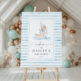 セーラーベアーブルーストライプ歓迎 ポスター