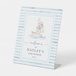 セーラーベアーブルーストライプ歓迎 台座サイン