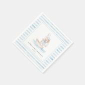 セーラーベアーブルーストライプ誕生日 スタンダードカクテルナプキン (角)