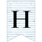 セーラーベアーブルーストライプ誕生日 バンティングフラッグ (第2の旗)