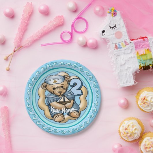 セーラーベア2歳の誕生日紙プレート ペーパープレート (パーティー)
