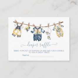 セーラーベビーシャワー物干しおむつラッフル エンクロージャーカード