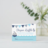 セーラーベビーシャワー – おむつラッフルカード プレイスカード (スタンド正面)