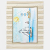 セーラーボーイズインザブルー海フリースブランケット フリースブランケット (正面)