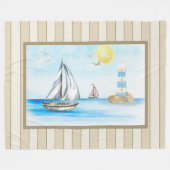 セーラーボーイズインザブルー海フリースブランケット フリースブランケット (正面(横))