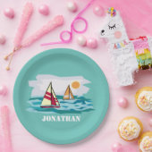 セーラーボーツセーリングデザイン紙プレート ペーパープレート (パーティー)