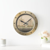 セーラーボーツ航海のアットシーアートシップPorthole ラージ壁時計 (ホーム)