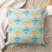 セーラーボートビーチへの旅 クッション (ブランケット)