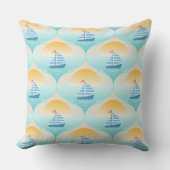 セーラーボートビーチへの旅 クッション (正面)
