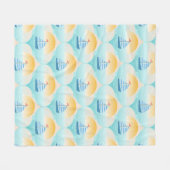 セーラーボートビーチへの旅 フリースブランケット (正面(横))