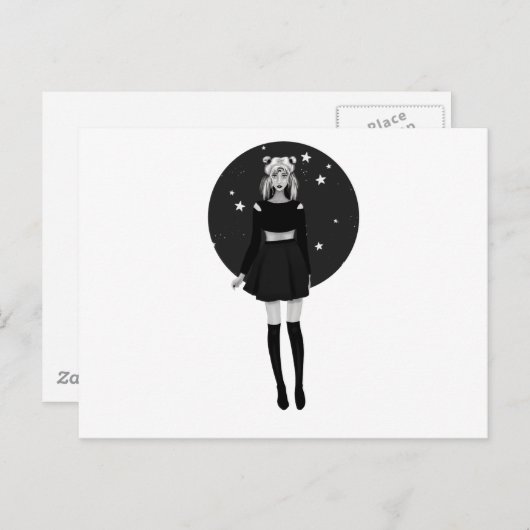 セーラームーンのゴシック様式の水色 ポストカード (正面/裏面)