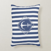 セーラーライフ、コバルトブルーストライプいかり アクセントクッション (正面(垂直))