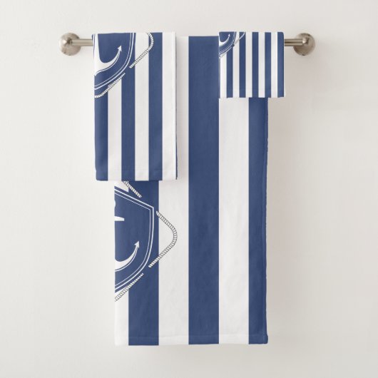 セーラーライフ、コバルトブルーストライプいかり バスタオルセット (インサイチュ)