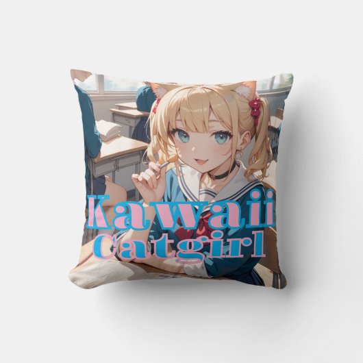 セーラー服を着た猫耳娘 クッション (正面)