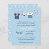 セーラー服航海のベビーシャワー招待状 招待状 (正面/裏面)