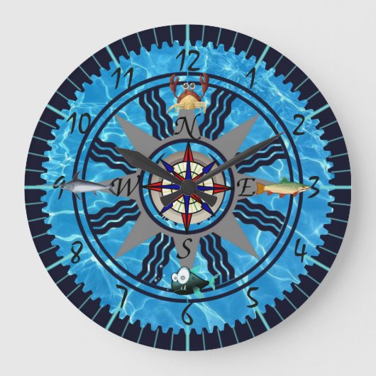 セーラー海時計 ラージ壁時計 (正面)