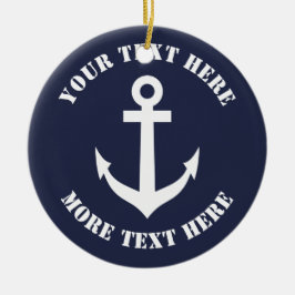 セーラー航海のいかりのクリスマス飾り セラミックオーナメント