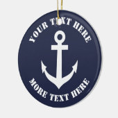 セーラー航海のいかりのクリスマス飾り セラミックオーナメント (左)