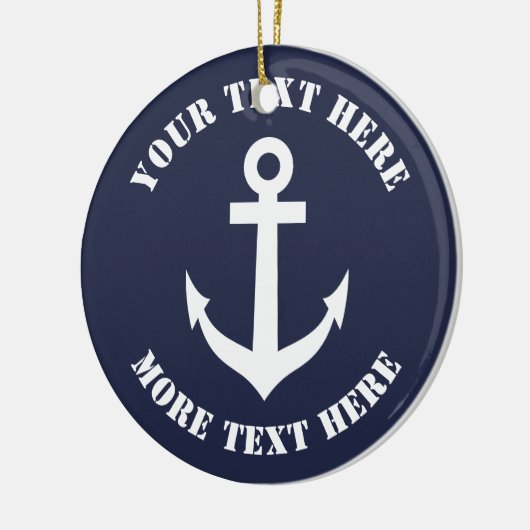 セーラー航海のいかりのクリスマス飾り セラミックオーナメント (左)