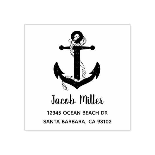 セーラー航海のいかり差出人住所ウッドアート ラバースタンプ (インプリント)