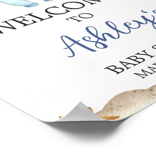 セーラー航海のアホイ赤ちゃんシャワーへようこそ ポスター (角)