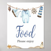 セーラー航海のアホイ赤ちゃんシャワー食品 ポスター (正面)